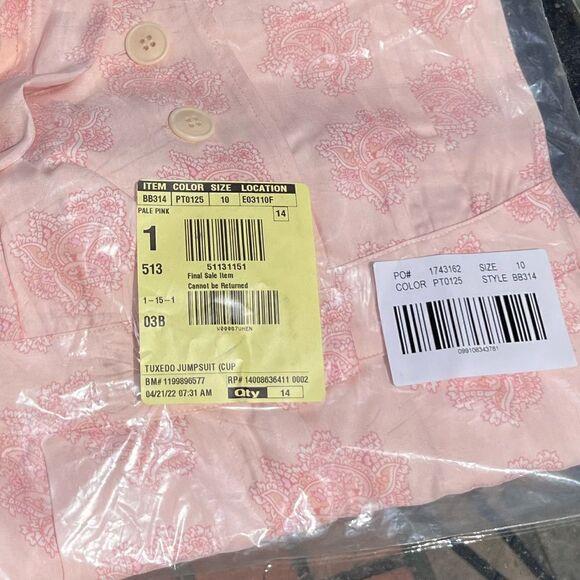 J Crew Cupro Paisley Tuxedo Jumpsuit NWT - Picture 2 of 7